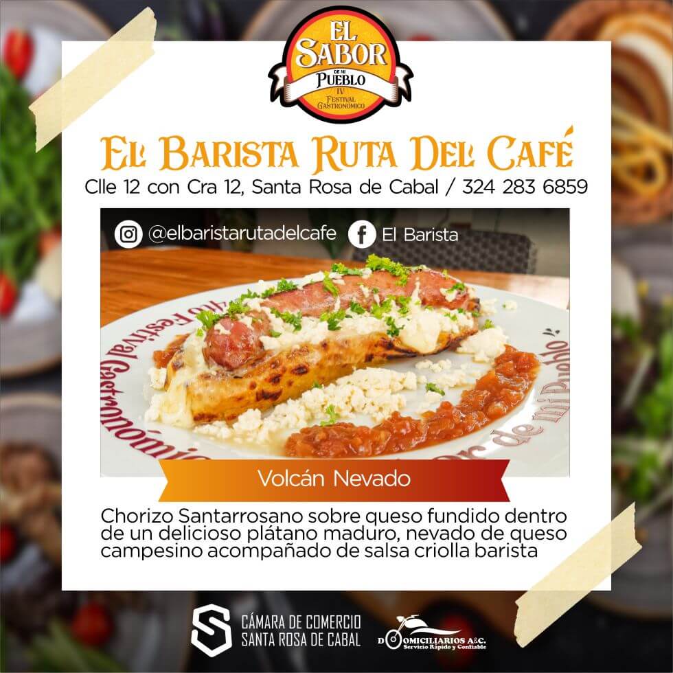 Restaurante El Barista Ruta del Café Ubicado en la Calle 12 con Cra 12 Participa con Volcán Nevado