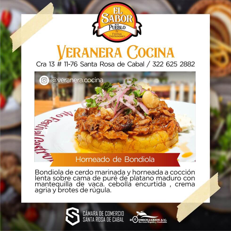 Restaurante Veranera cocina Ubicado en la Cra 13 #11-76 Horneado de Bondiola