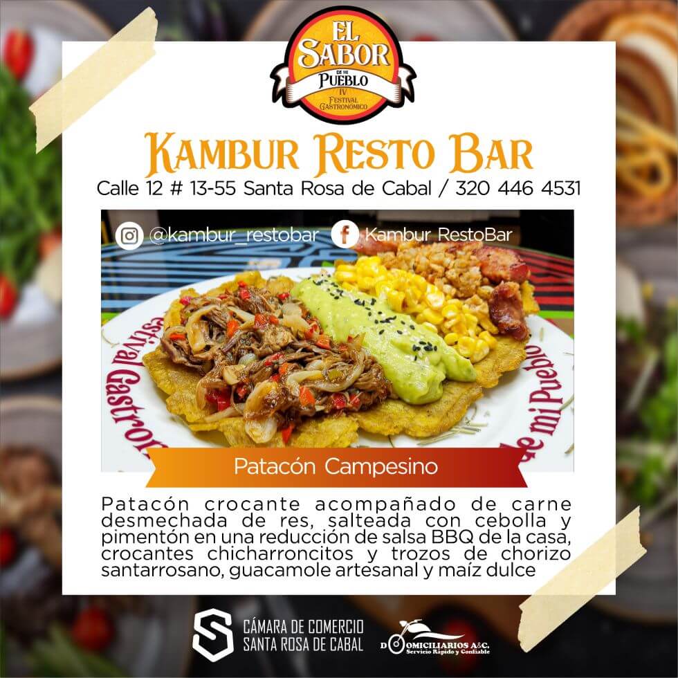 Restaurante Kambur Resto Bar Ubicado en la Calle 12# 13-55 Patacón Campesino