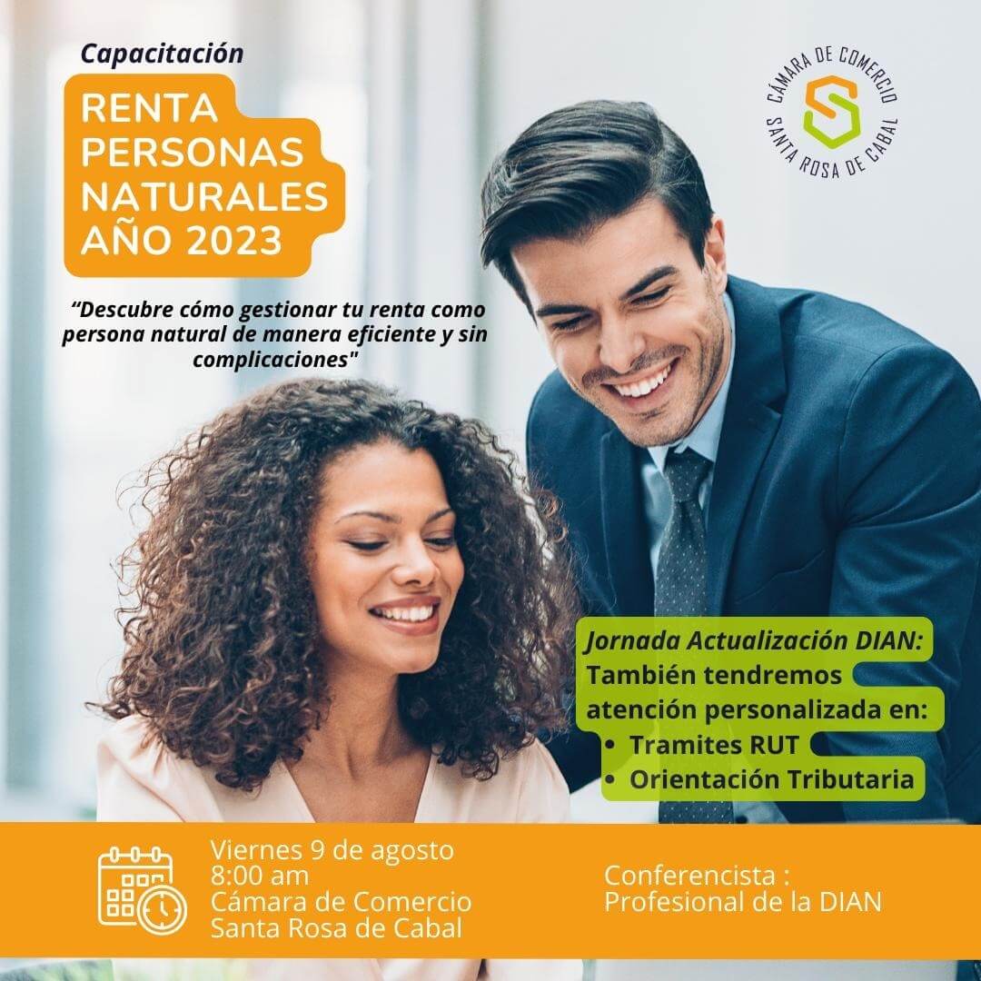 Pieza publicitaria Capacitación Renta Persona Natural.