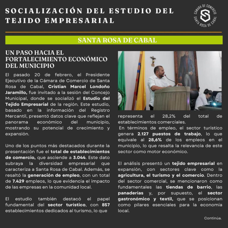 Socialización estudio del tejido empresarial en Santa Rosa de Cabal