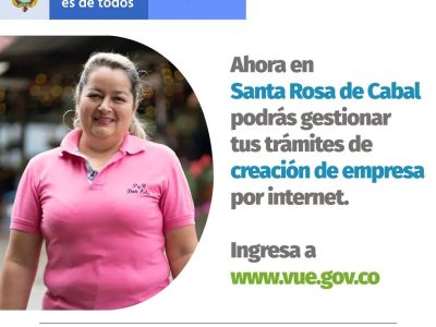 ¡Crear empresa en #SantaRosadeCabal ahora es más fácil!
La Ventanilla Única Empresaria -  VUE agiliza el proceso de formalización empresarial: en un solo lugar los empresarios pueden crear empresa, inscribir a sus empleados en salud, pensión y riesgos laborales, y consultar todo lo que necesitan para que sus negocios queden bien constituidos.
Ingresa a www.VUE.gov.co y conoce de primera mano todo lo que puedes hacer desde tu computador.
Y te preguntarás: ¿para qué formalizarse? Simple, porque así amplías tus oportunidades de negocio.
#TodoEnLaVUE #LaVUEaTuAlcance #CrearEmpresa #VUElateALaVUE #TeHagoLaVUElta #NoDesMásVUEltas #EnMenosVUEltas #SantaRosadeCabal #Risaralda #Colombia #Empresarios #Emprendedores #paisas